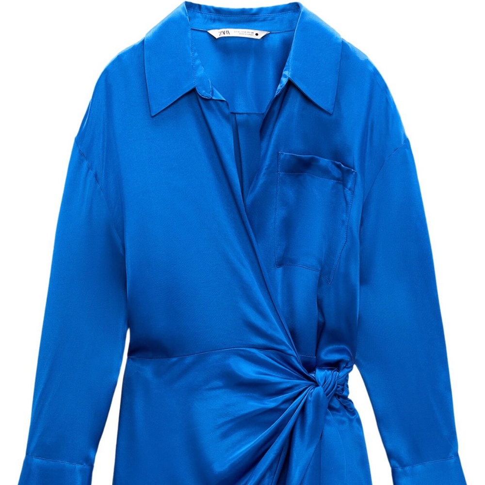 Satin Wrap Dress -  ZARA